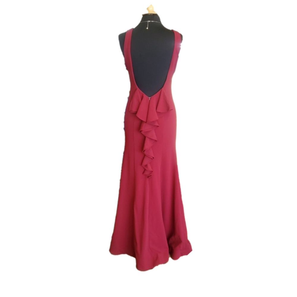 𝅺Stunning Ball Dress, Wine Red, Sequin Hearts - Picture 2 of 12